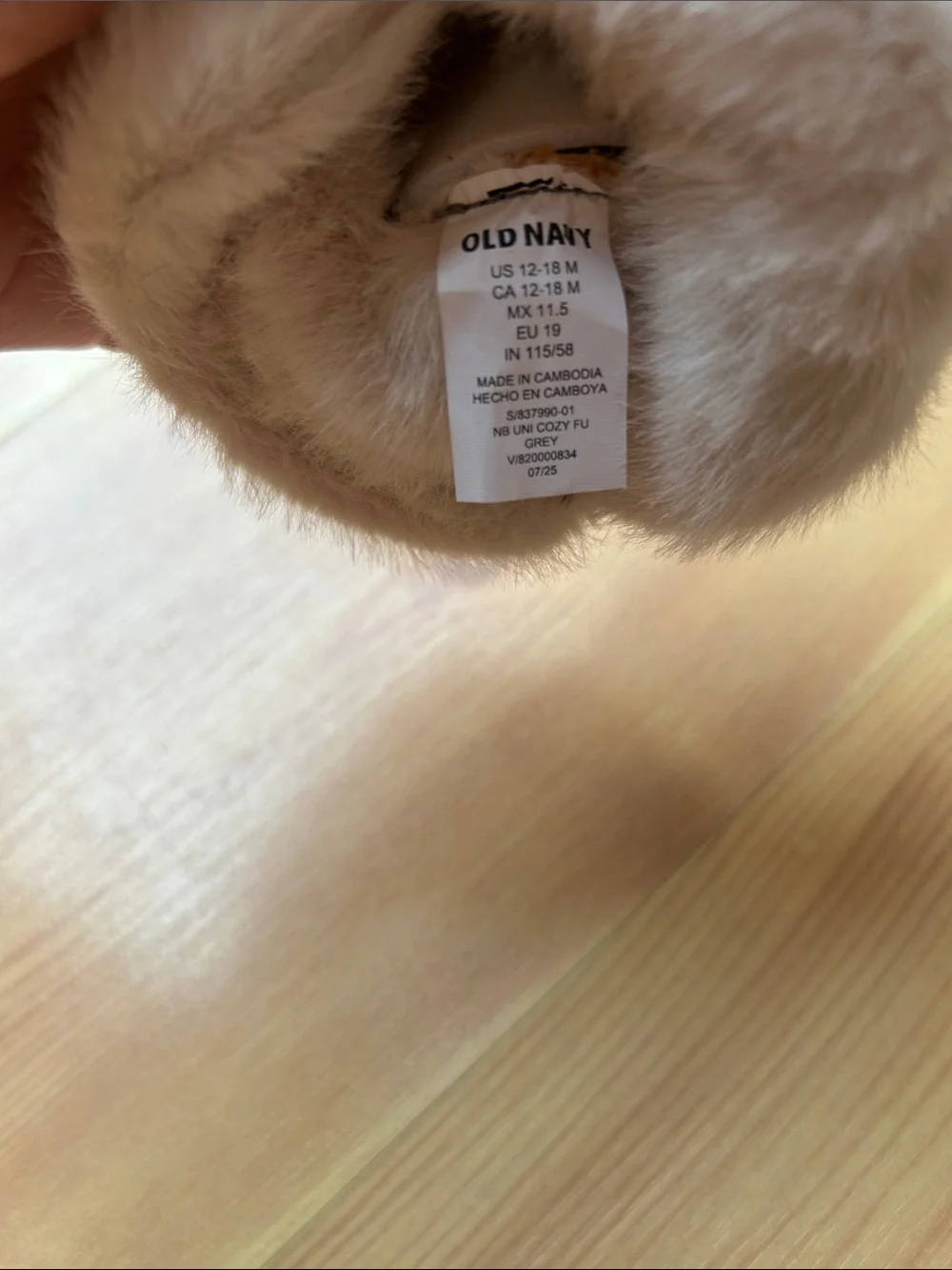Old Navy Kids Taupe Faux-Fur Cuff Slip-On Slippers